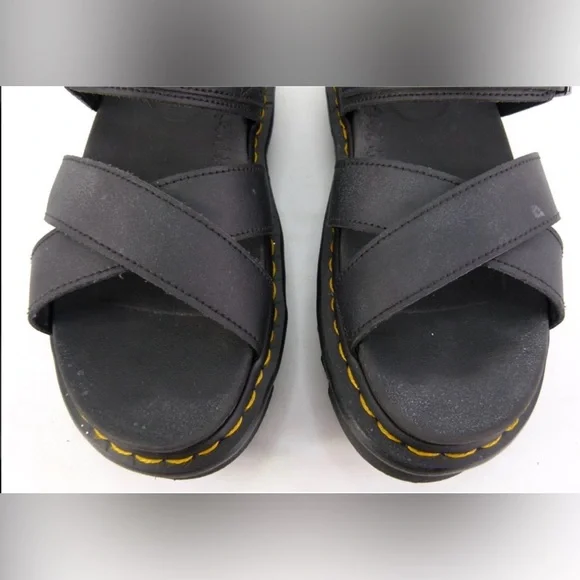 Dr Martens Voss II Quad Platform Sandals Athena Leather Black Women's 9 (N161) - Picture 4 of 11